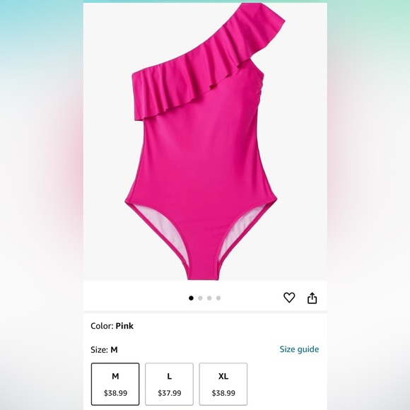 Women's Ruffle One Shoulder Full Coverage One Piece Swimsuit - Kona Sol NEW S-XL - Picture 6 of 6